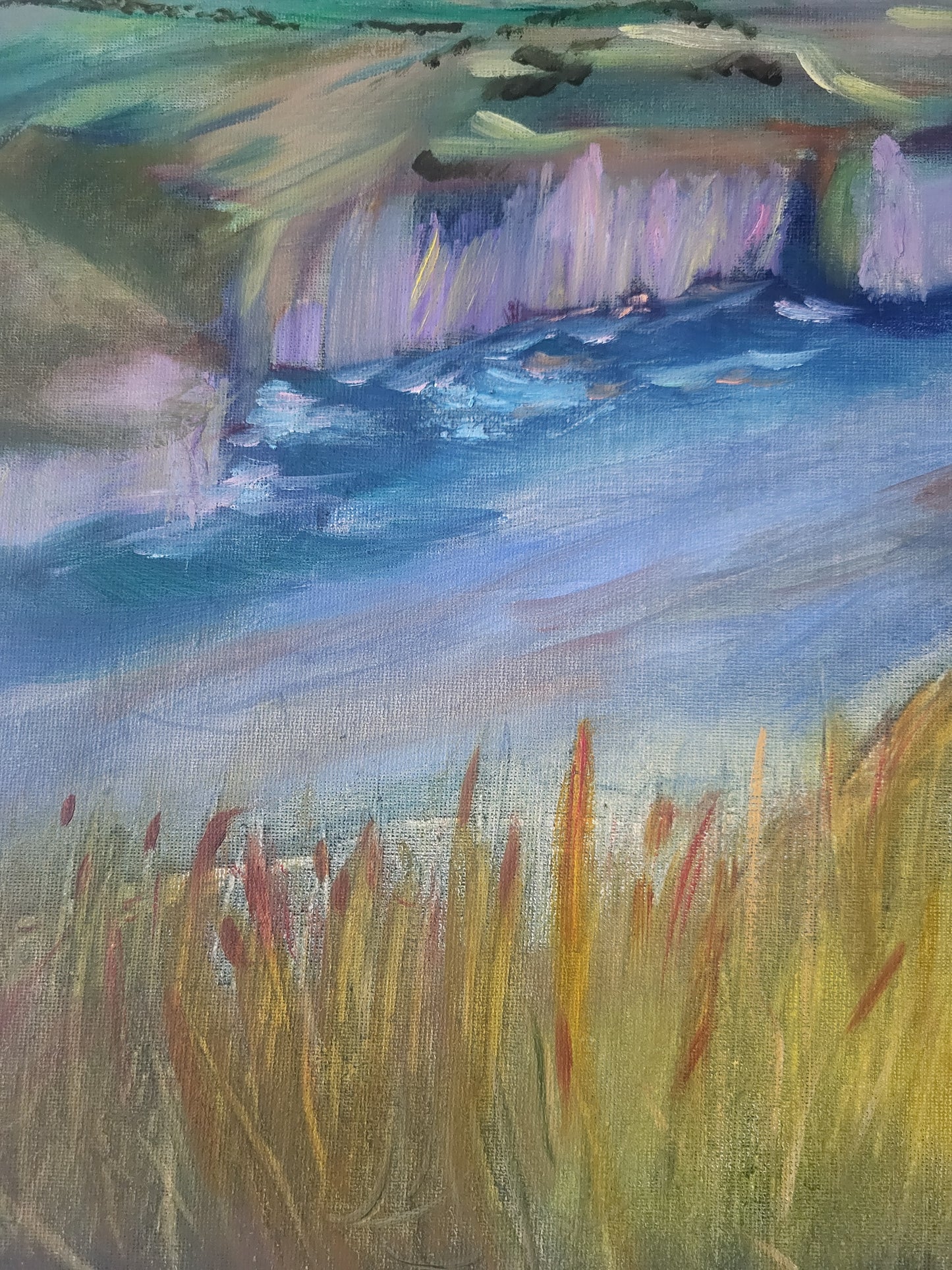 Original Landscape Oil Painting - Sunset at Flamborough on a 50cm x 60cm Canvas
