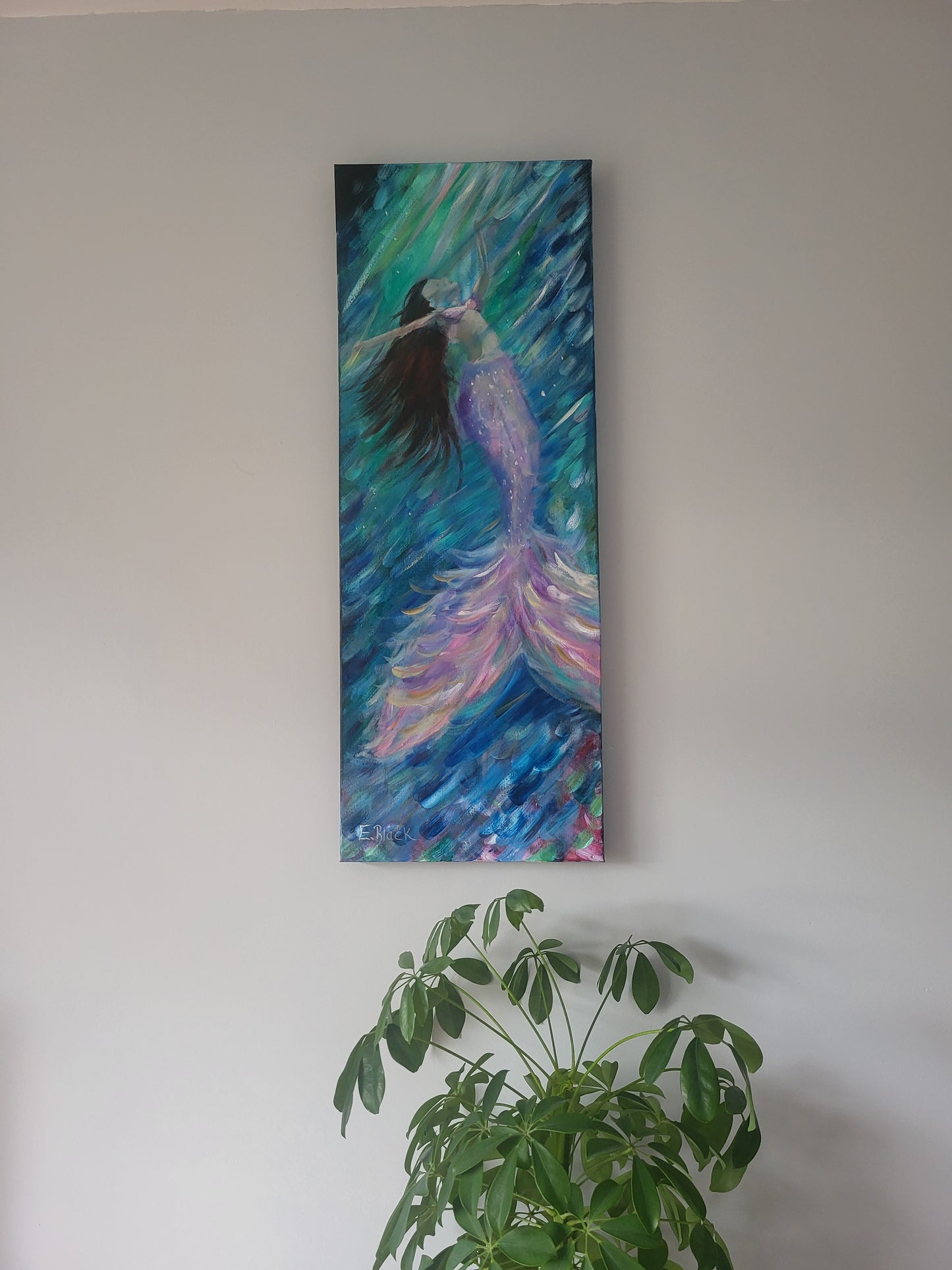 Original Mixed Media - Touch the Light on a 30cm x 80cm Canvas