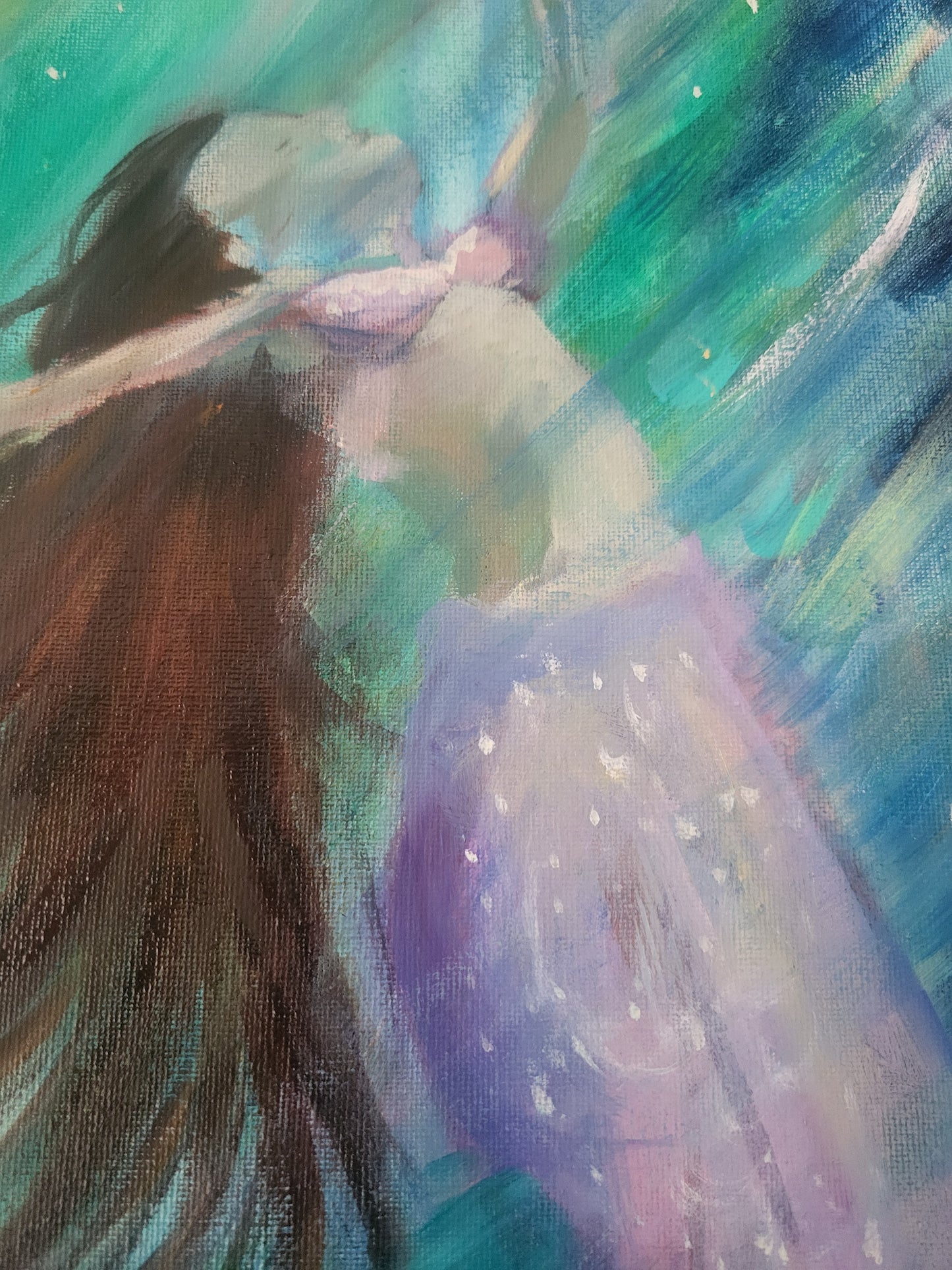 Original Mixed Media - Touch the Light on a 30cm x 80cm Canvas