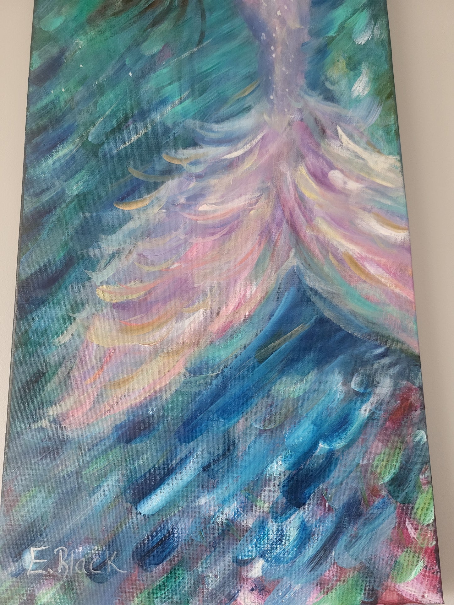 Original Mixed Media - Touch the Light on a 30cm x 80cm Canvas