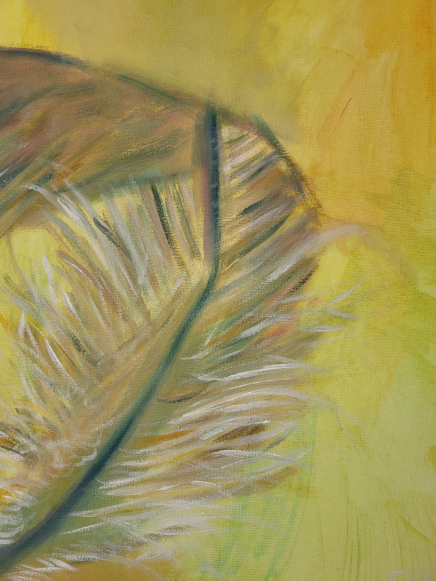 Original Alla Prima - Yellow Feather - Oil on 30cm x 40cm Canvas