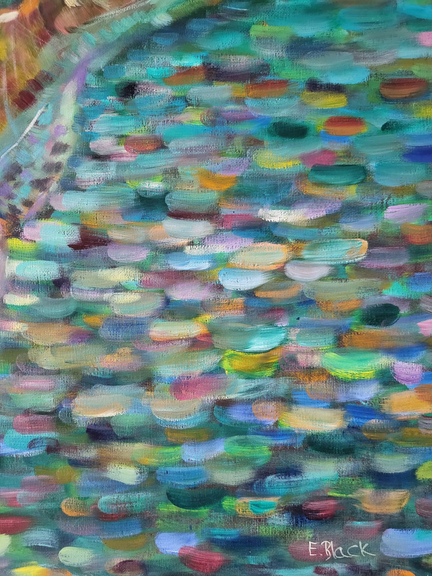 Green Ocean Swimming Turtle - Original Oil Painting on a 50cm x 60cm Canvas