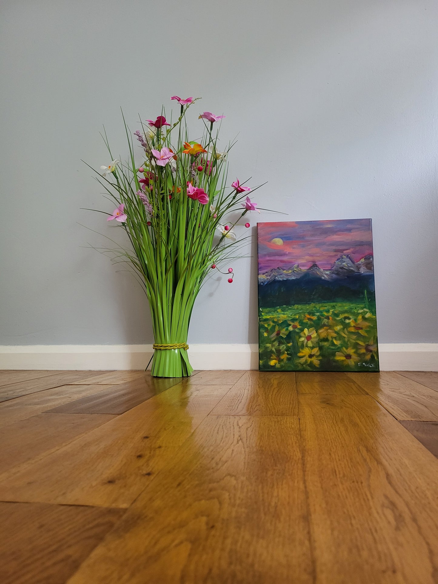 Twilight Mountains – Original Landscape Oil Painting on 30cm x 40cm Canvas - Mountain Sunset Artwork