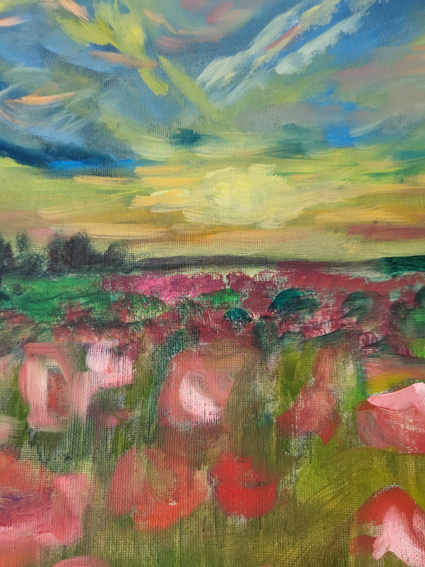 Poppy Field - Original oil on 30cm x 40cm Canvas