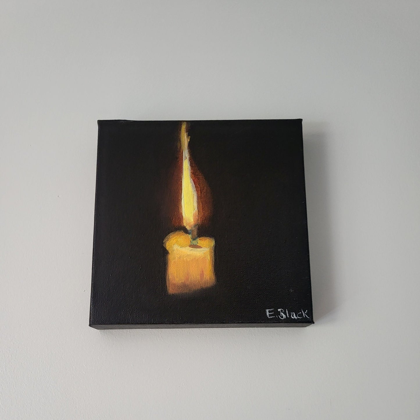 Candle Still Life - Original Oil on a 20cm x 20cm Canvas