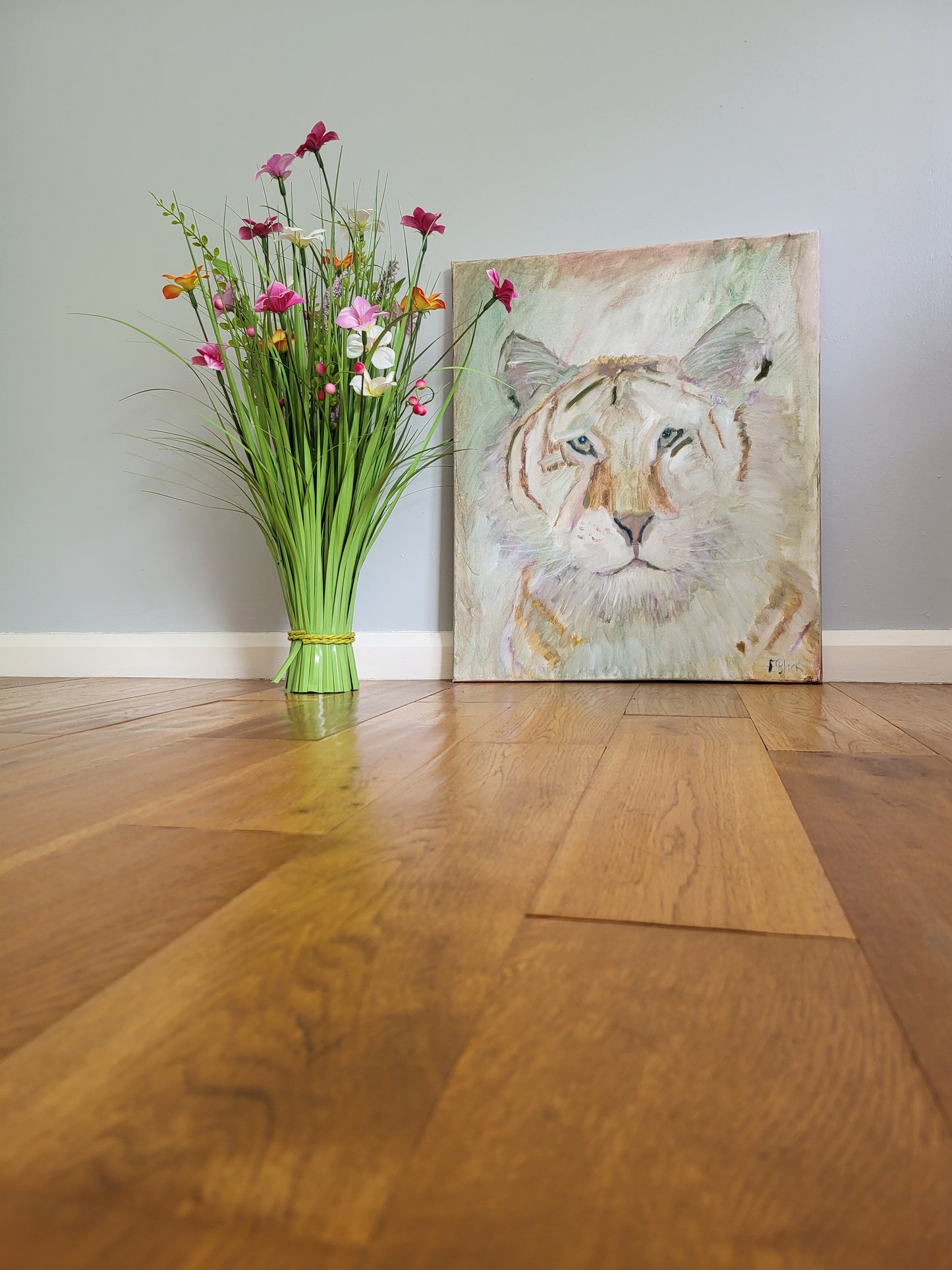 Tiger - Original Alla Prima Oil on 50cm x 60cm Canvas