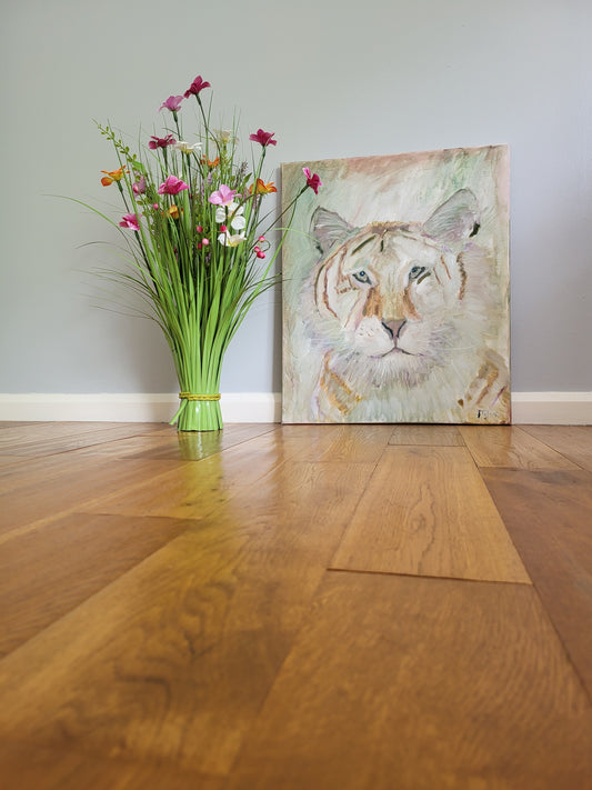 Tiger - Original Alla Prima Oil on 50cm x 60cm Canvas