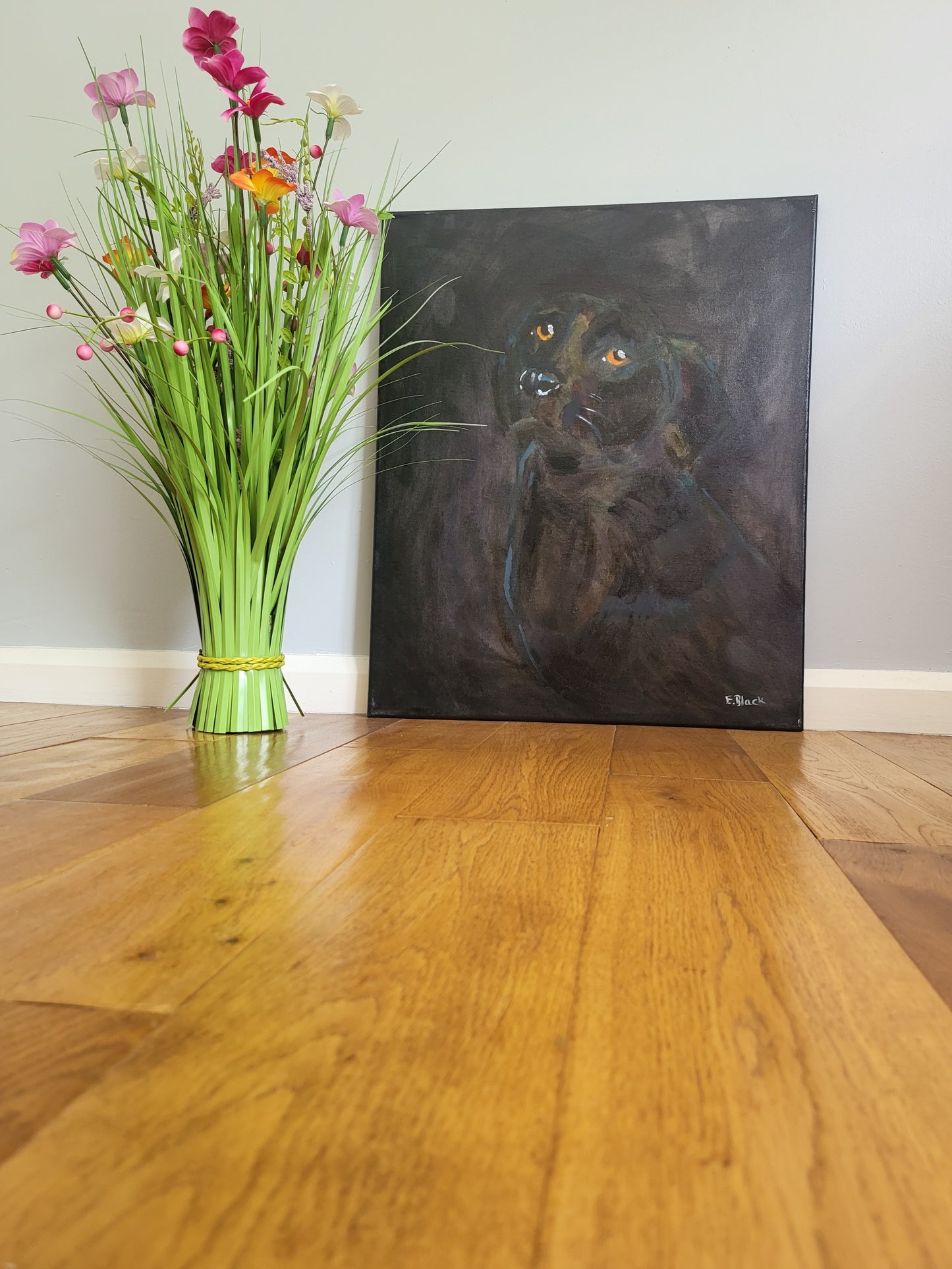 Original Alla Prima - Black Labrador - Oil on 50cm x 60cm Canvas