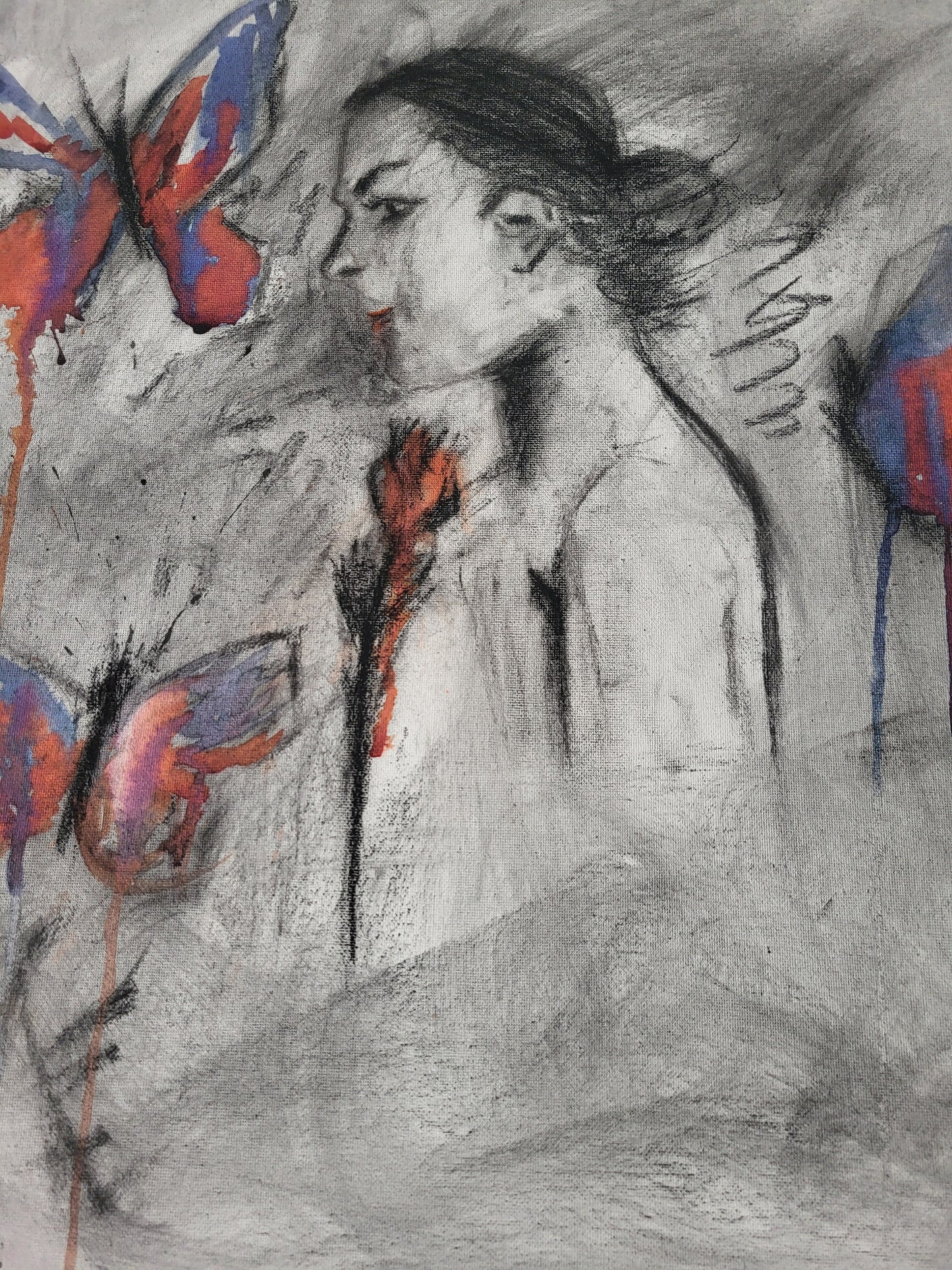 The Weeping Rose - Original Mixed Media on 50cm x 60cm Canvas