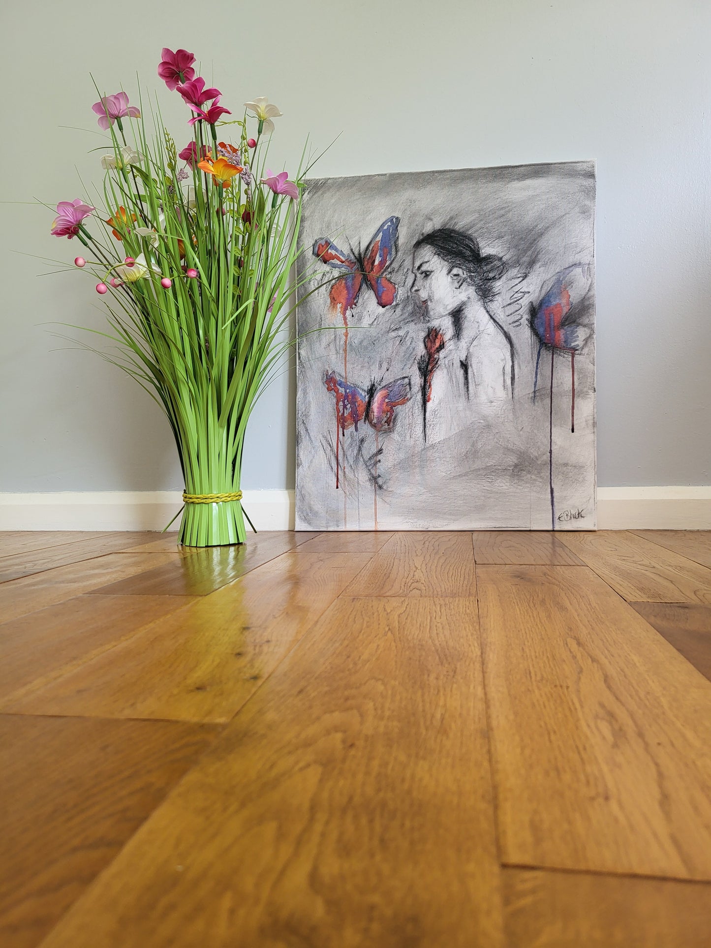 The Weeping Rose - Original Mixed Media on 50cm x 60cm Canvas