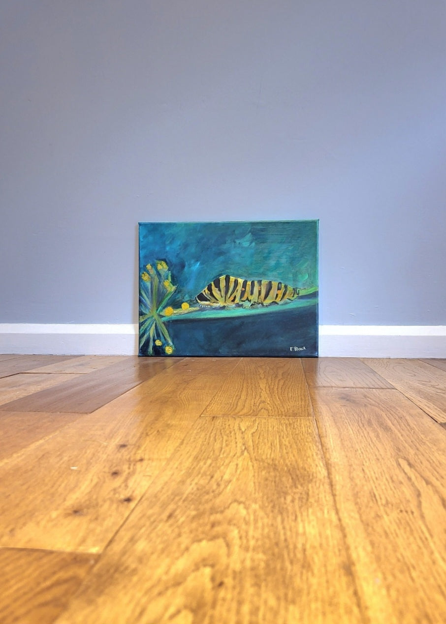 Original Oil Painting - Caterpillar on a 30cm x 40cm Canvas