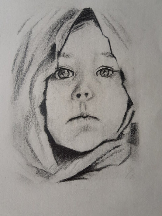 Original Portrait Pencil Drawing on 49.7cm x 42cm Cartridge Paper