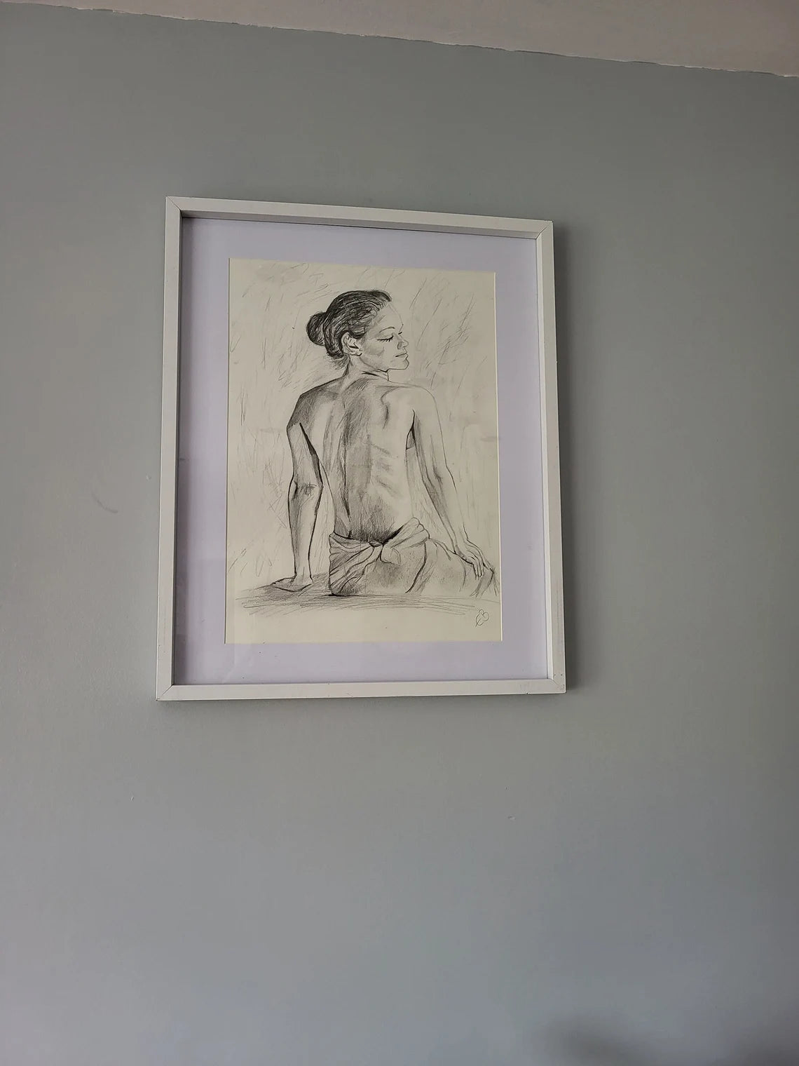 Original Figurative Pencil Drawing on 49.7cm x 42cm Cartridge Paper
