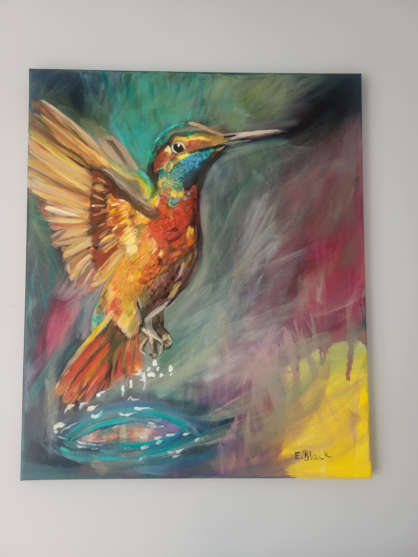 Bird - Original Mixed Media Painting on a 50cm x 60cm Canvas