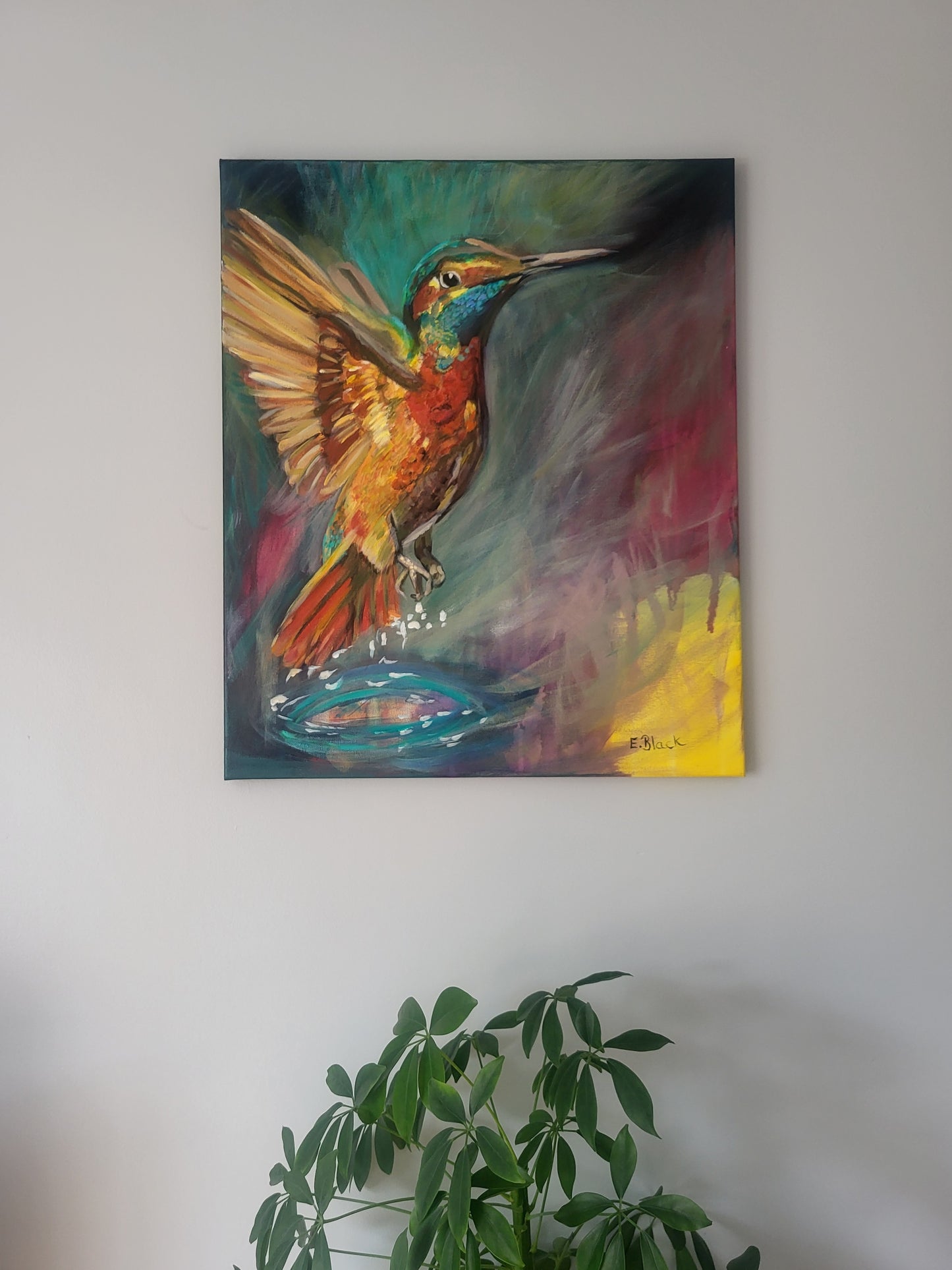 Bird - Original Mixed Media Painting on a 50cm x 60cm Canvas