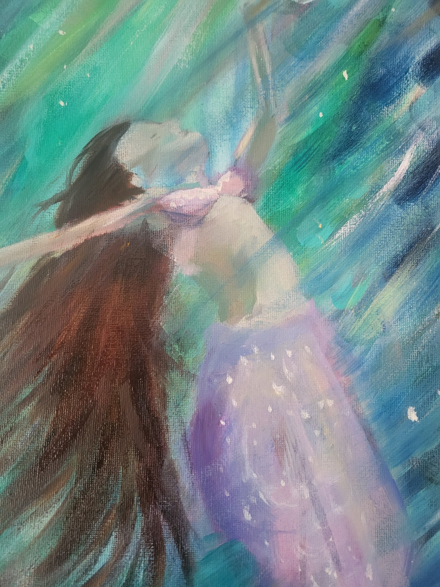 Original Mixed Media - Touch the Light on a 30cm x 80cm Canvas