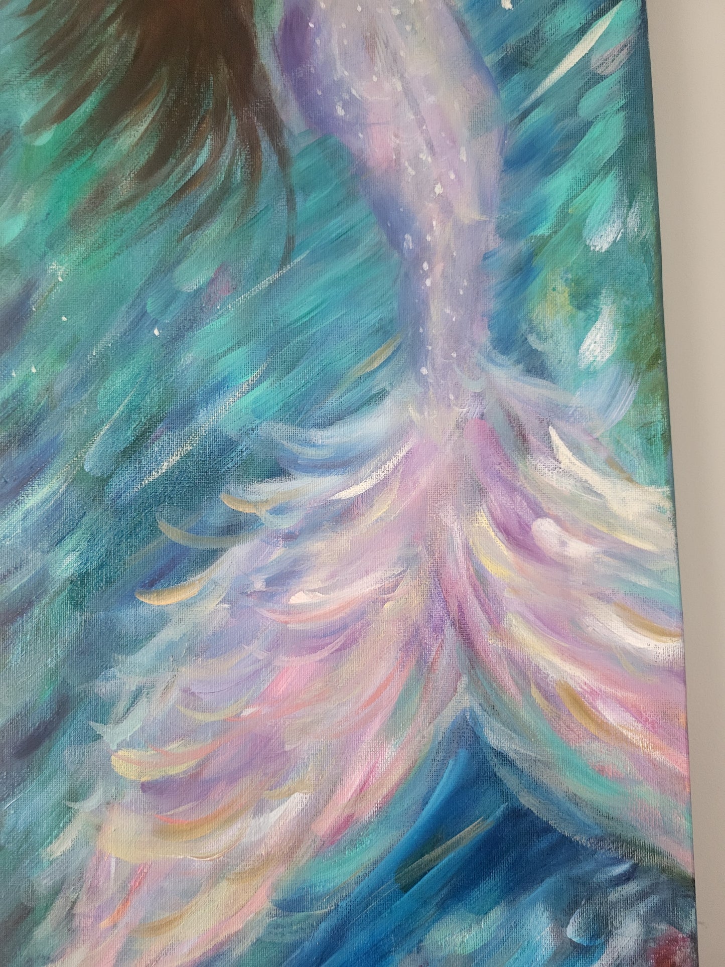 Original Mixed Media - Touch the Light on a 30cm x 80cm Canvas