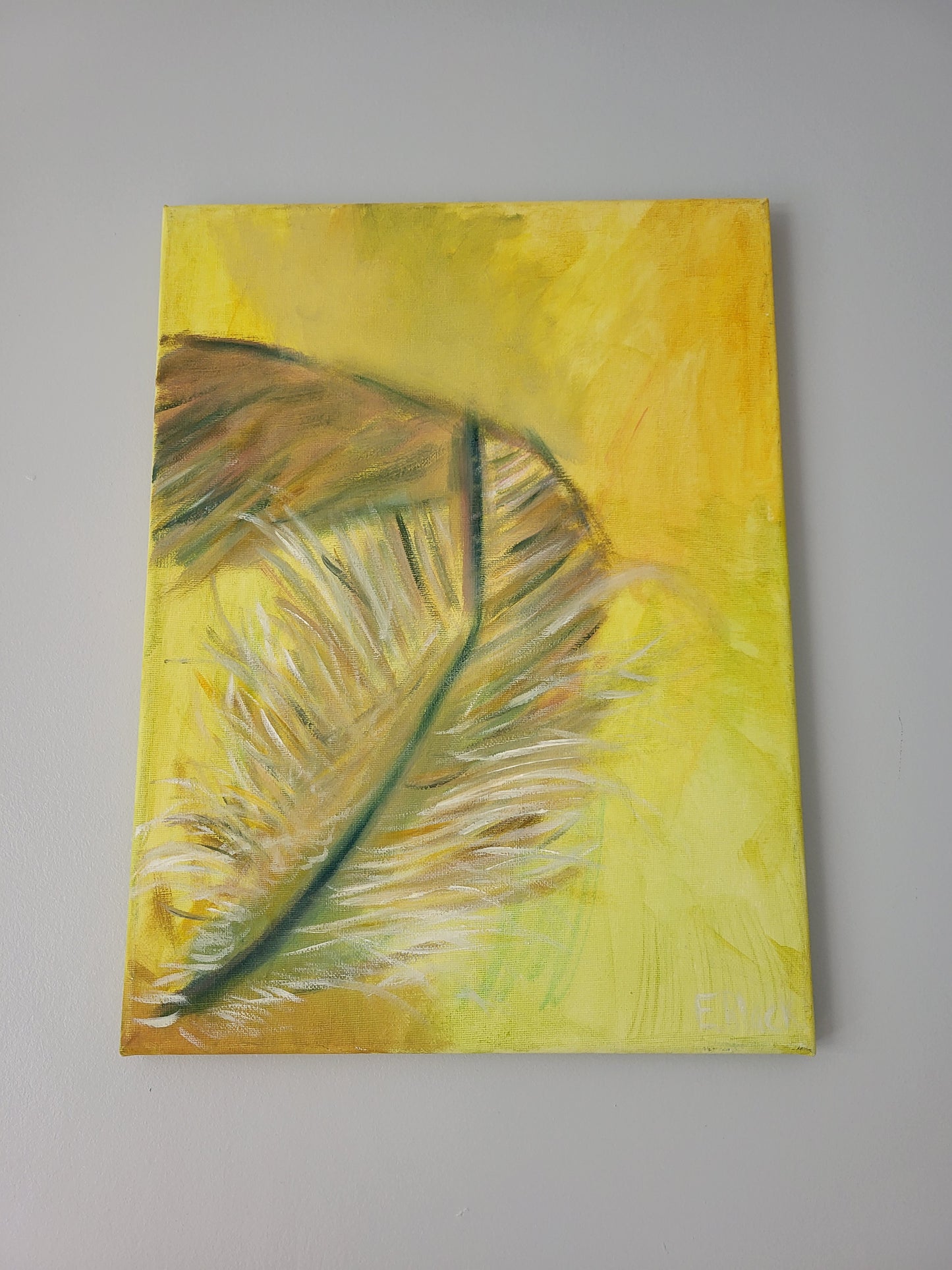 Original Alla Prima - Yellow Feather - Oil on 30cm x 40cm Canvas