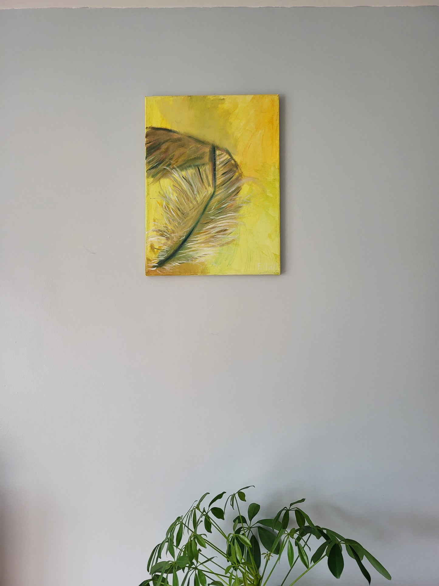 Original Alla Prima - Yellow Feather - Oil on 30cm x 40cm Canvas