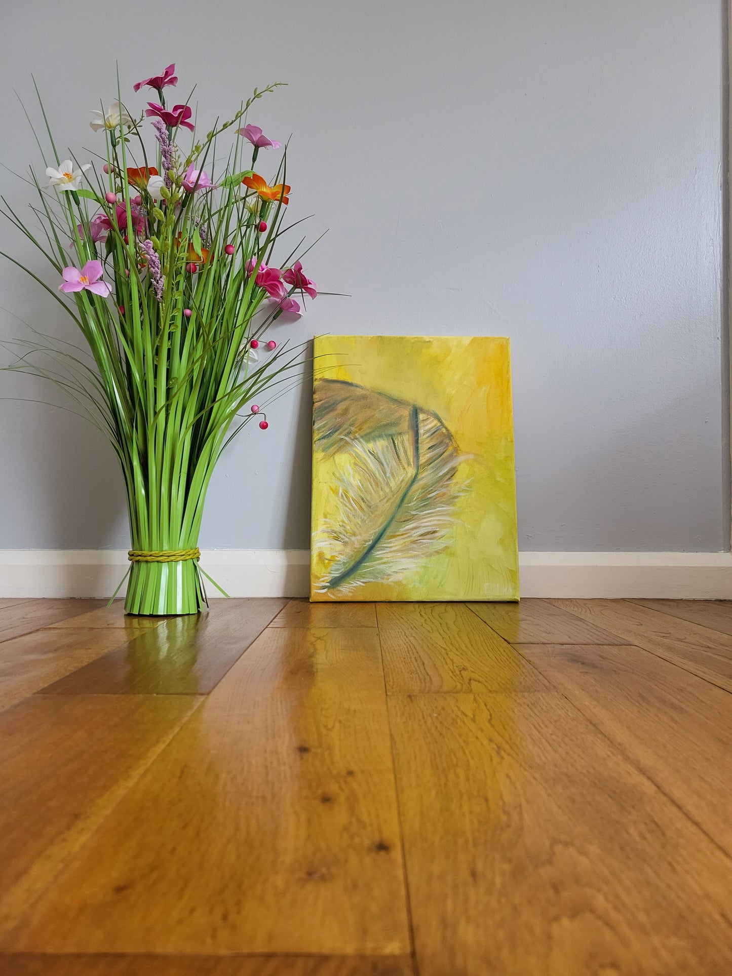 Original Alla Prima - Yellow Feather - Oil on 30cm x 40cm Canvas