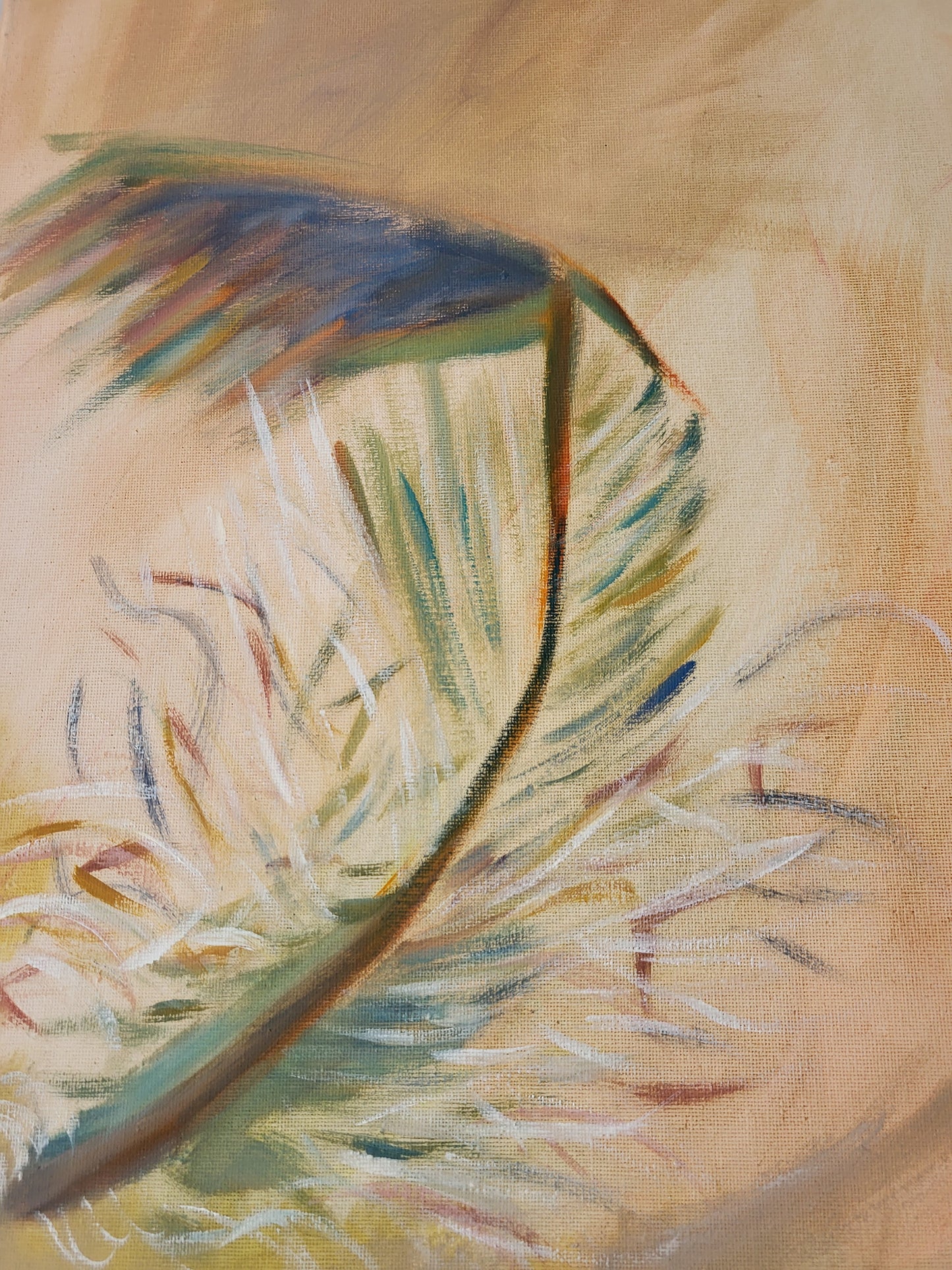Original Alla Prima - Brown feather - Oil on a 30cm x 40cm Canvas