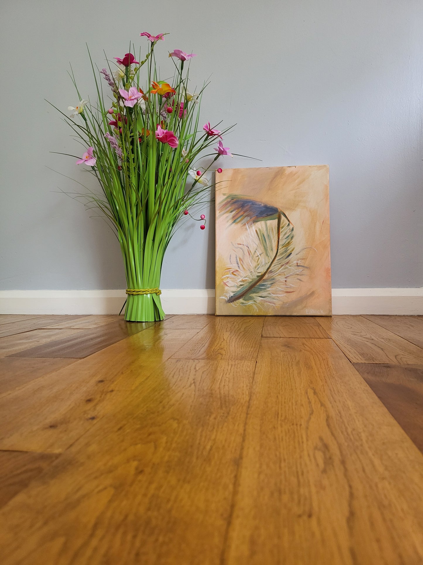 Original Alla Prima - Brown feather - Oil on a 30cm x 40cm Canvas