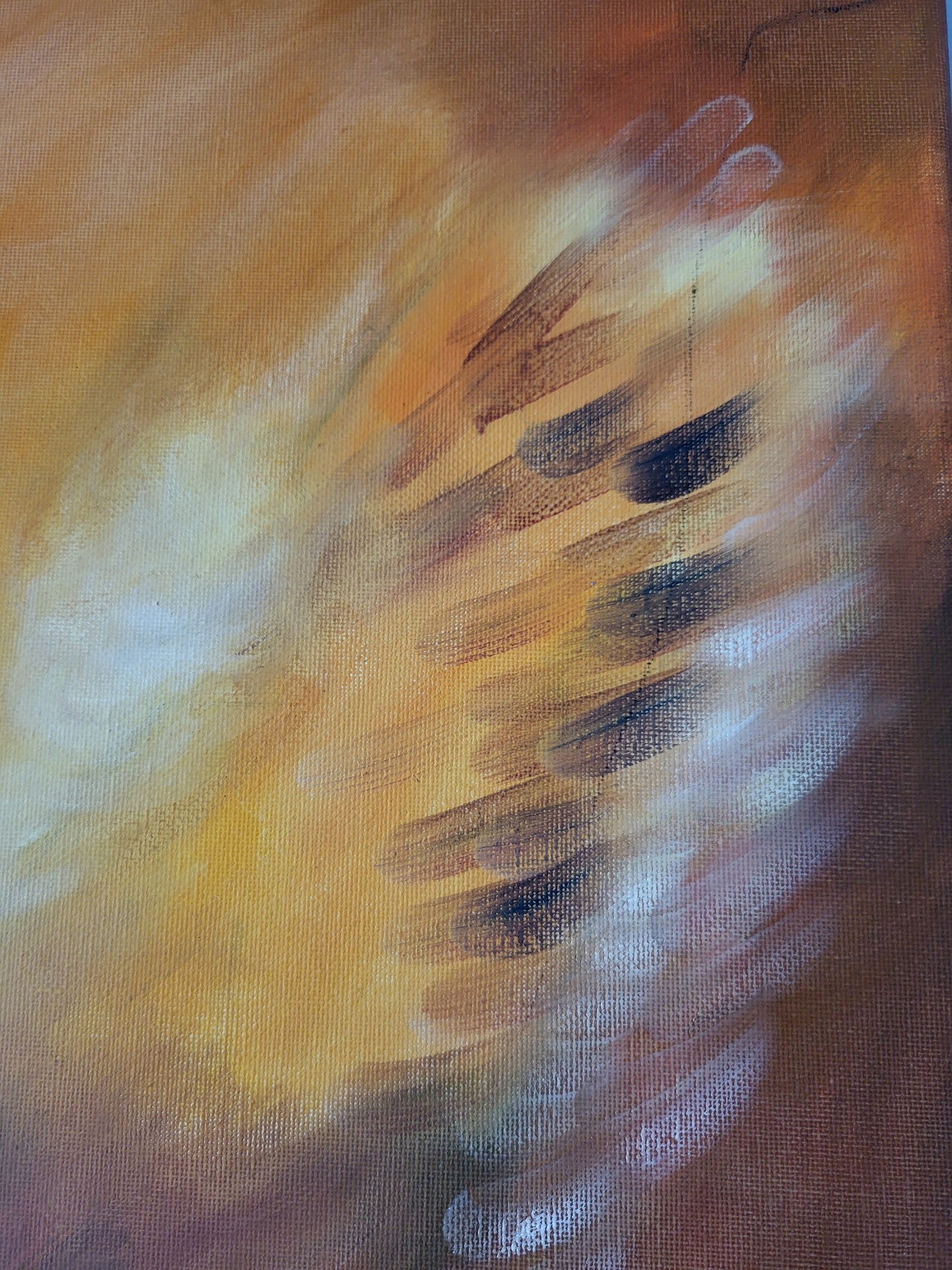 Spiritual Golden Angel Artwork - Fallen Angel Original Oil Painting on Canvas on a 50cm x 60cm Canvas