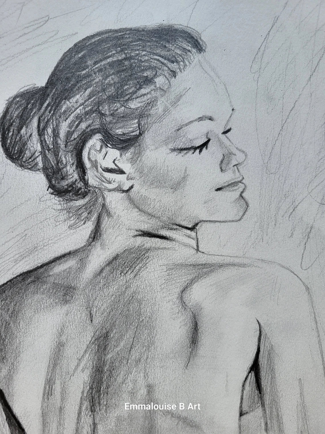 Original Figurative Pencil Drawing on 49.7cm x 42cm Cartridge Paper