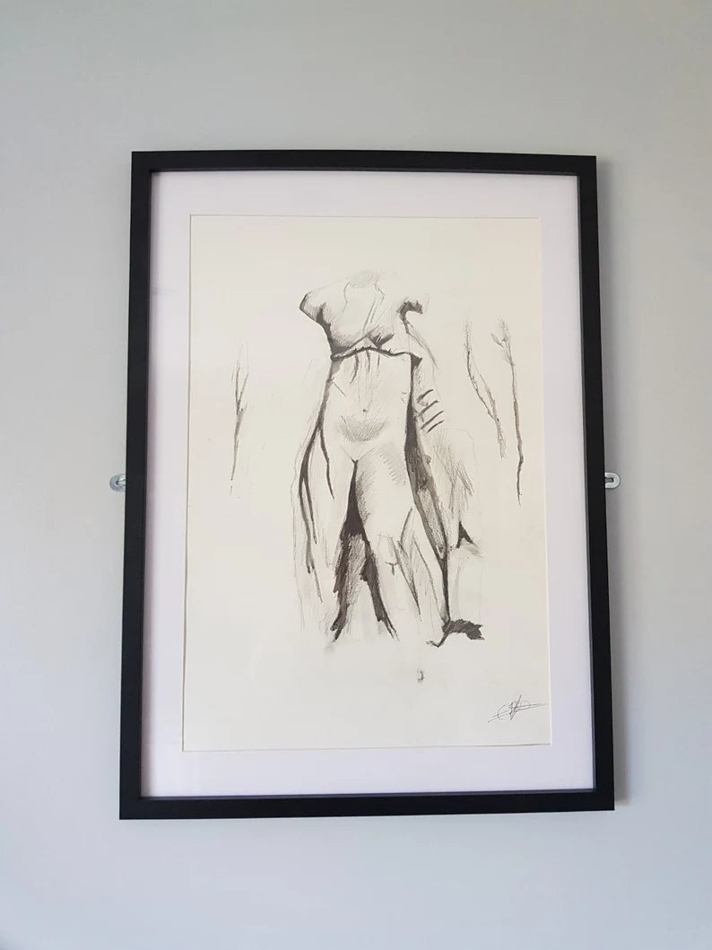 Original Mixed Media Drawing on 59.4cm x 42cm Cartridge Paper